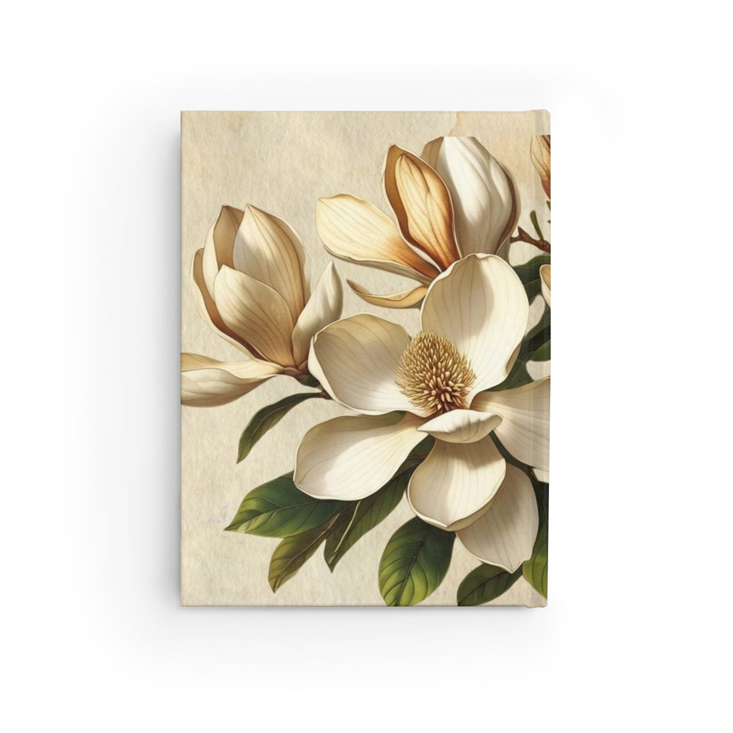 Vintage magnolia flower Journal - Ruled Line