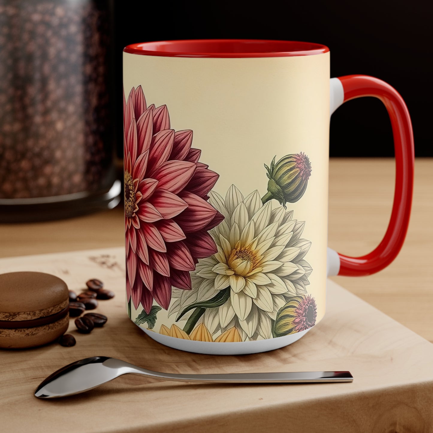 Accent Mugs - Vintage Coffee Cup, Floral Tea Mug, Drinkware, Unique Gift for Nature Lover