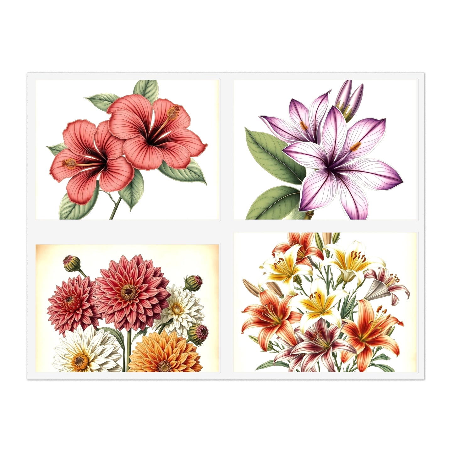 Vintage Flower Sticker Sheets