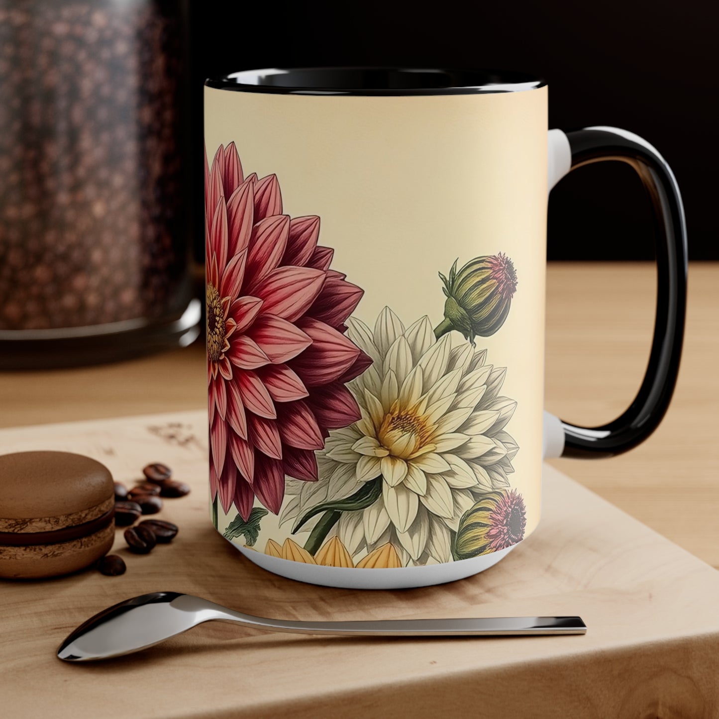 Accent Mugs - Vintage Coffee Cup, Floral Tea Mug, Drinkware, Unique Gift for Nature Lover