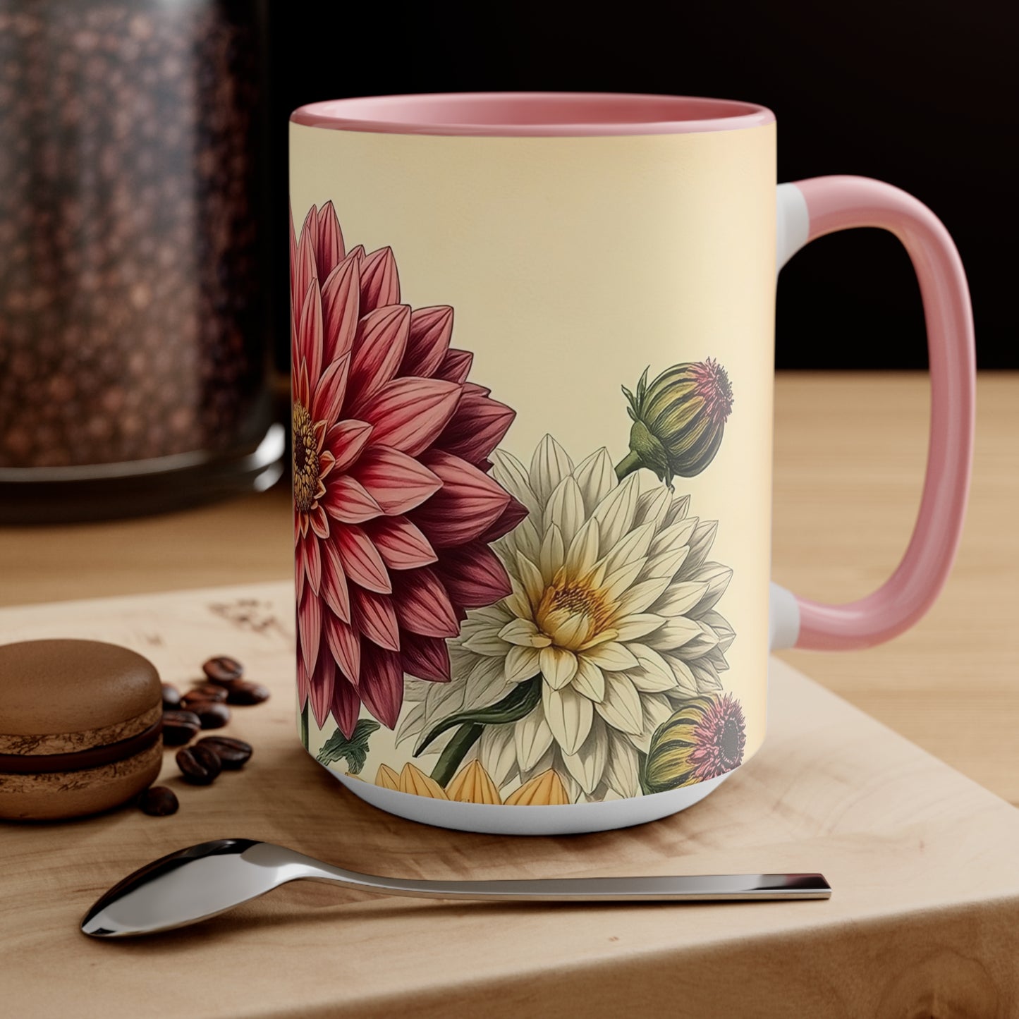 Accent Mugs - Vintage Coffee Cup, Floral Tea Mug, Drinkware, Unique Gift for Nature Lover