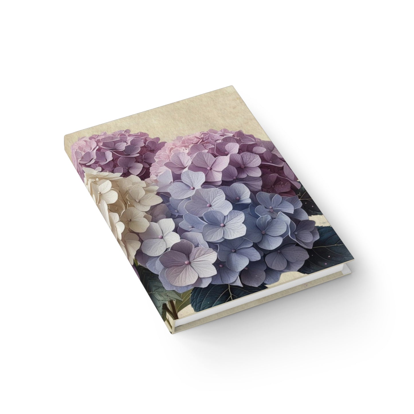 Vintage hydrangea flower Journal - Ruled Line