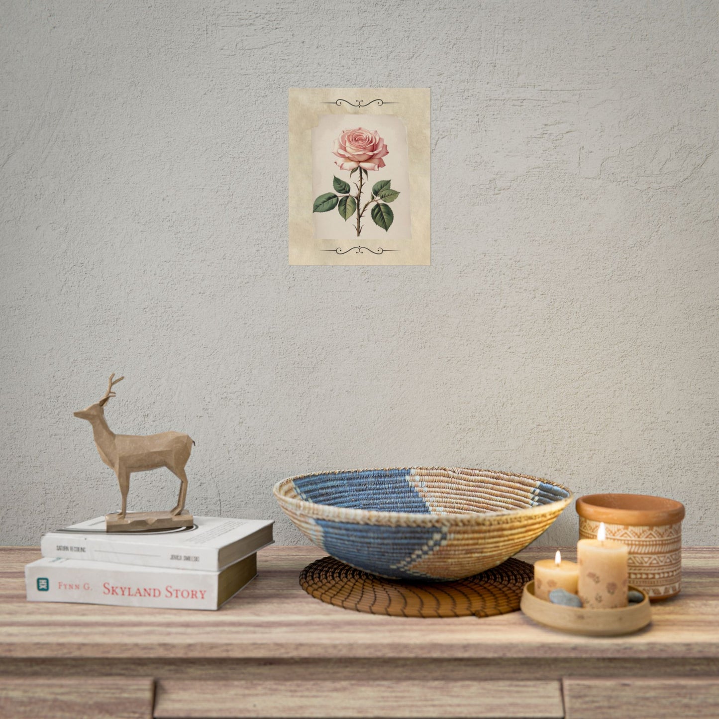 Poster Prints - Vintage Pink Rose Design
