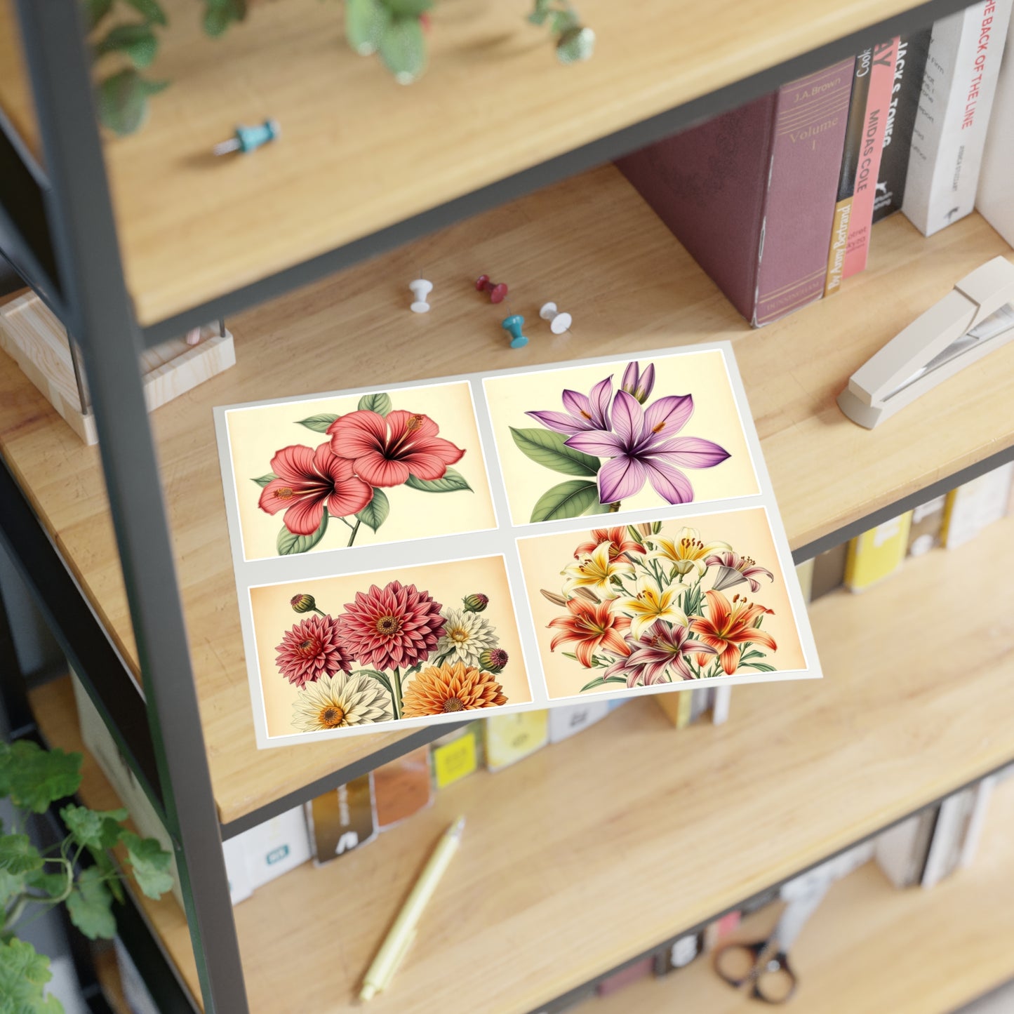 Vintage Flower Sticker Sheets