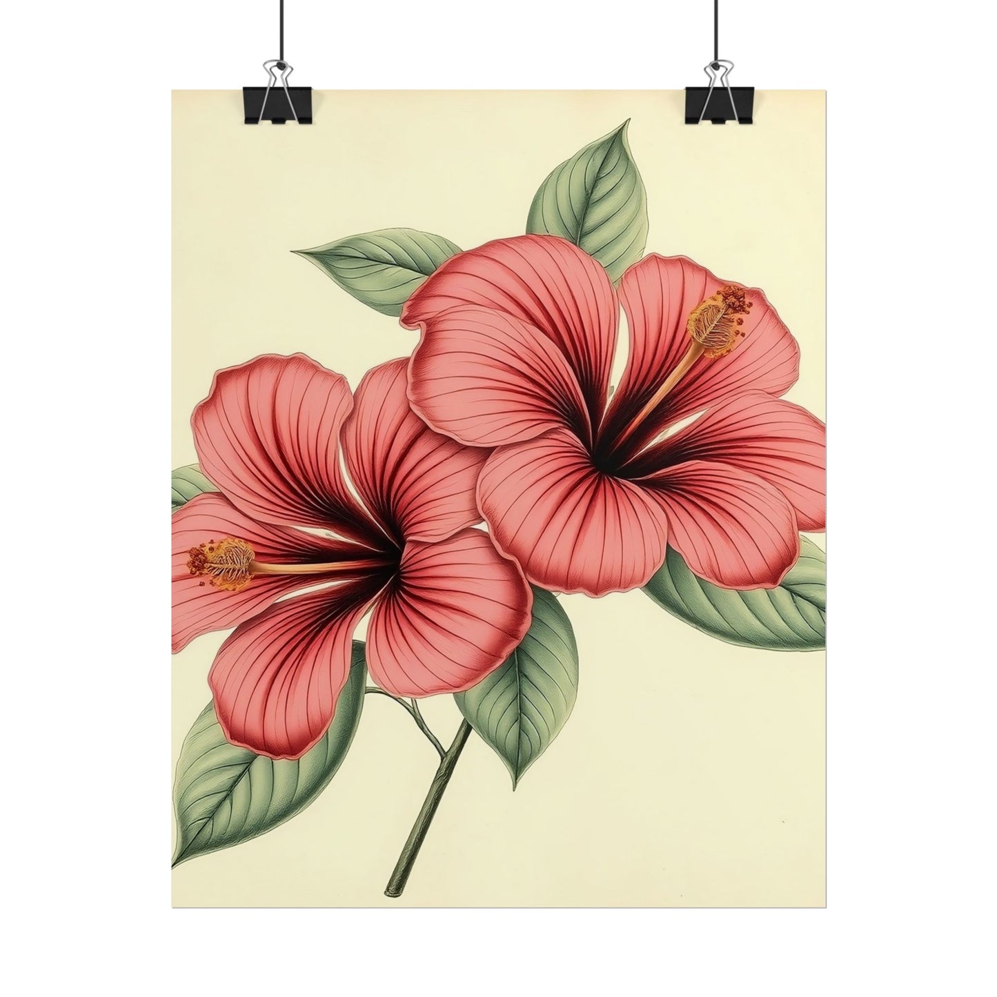 Vintage Hibiscus Poster