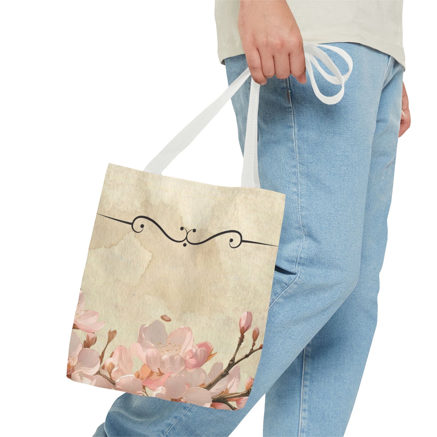 Cherry Blossom Tote Bag, Floral Tote, Japanese Style Tote, Eco-Friendly Bag, Reusable Shopping Bag, Gift for Nature Lover