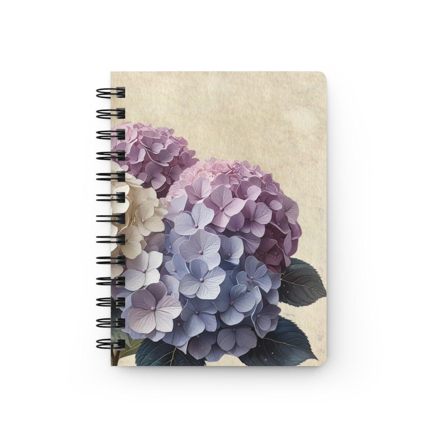 Vintage hydrangea flower Spiral Bound Journal