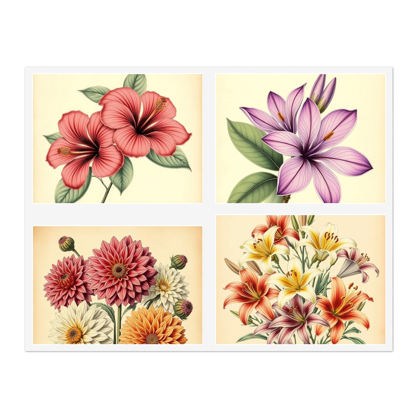 Vintage Flower Sticker Sheets