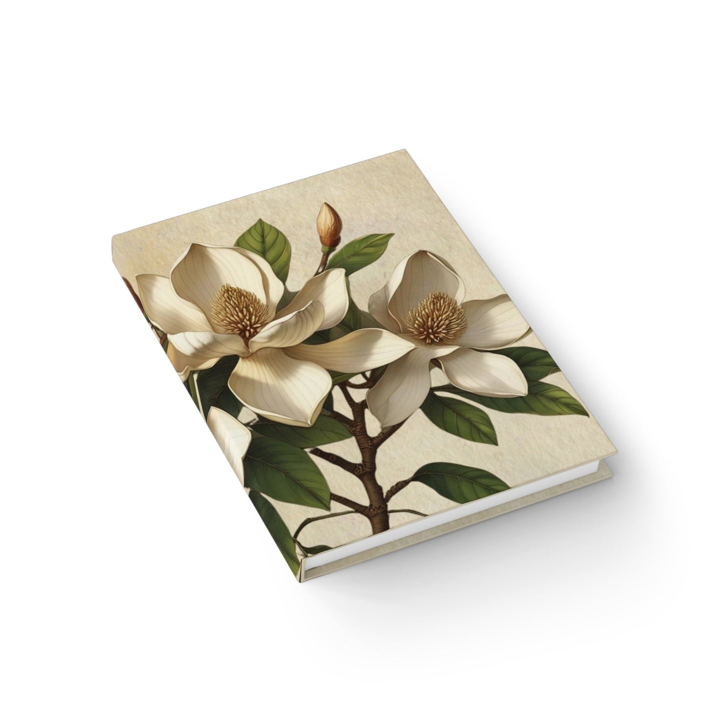 Vintage magnolia flower Journal - Ruled Line