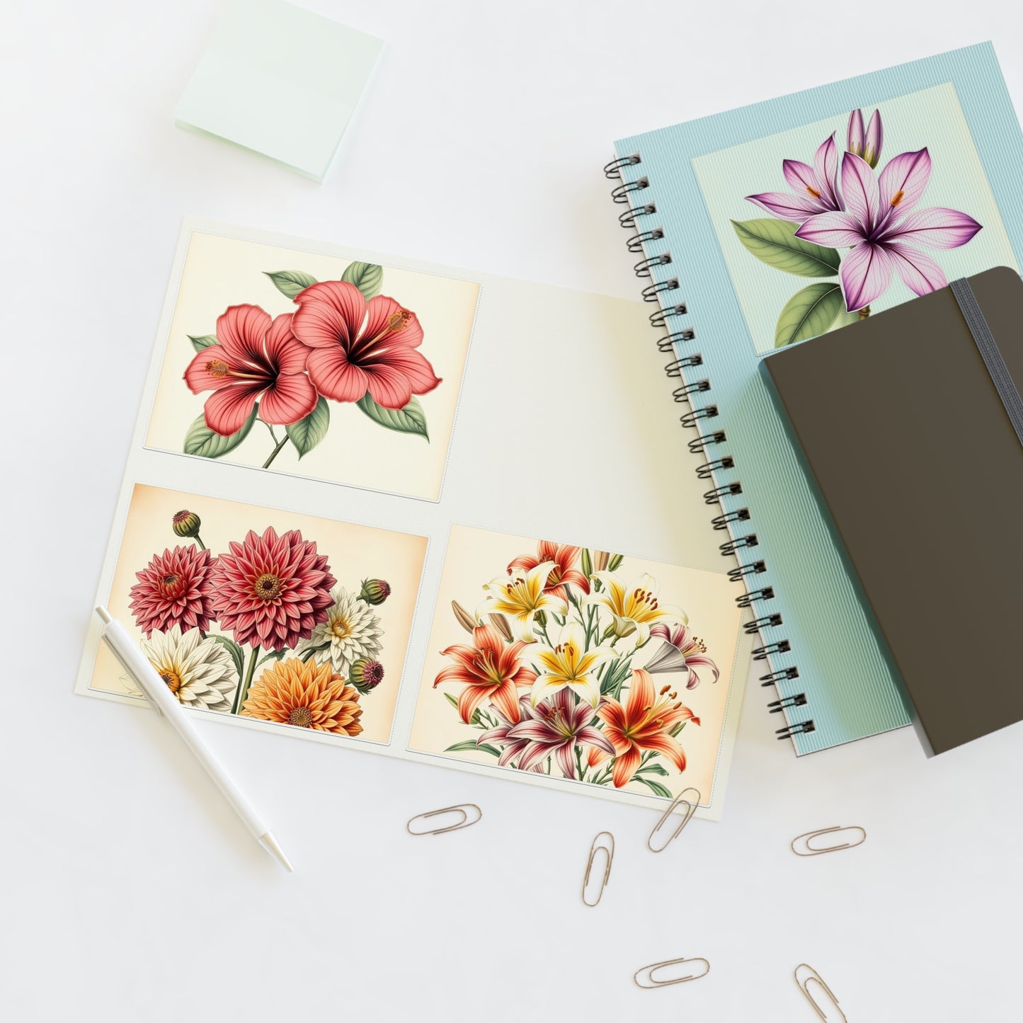 Vintage Flower Sticker Sheets