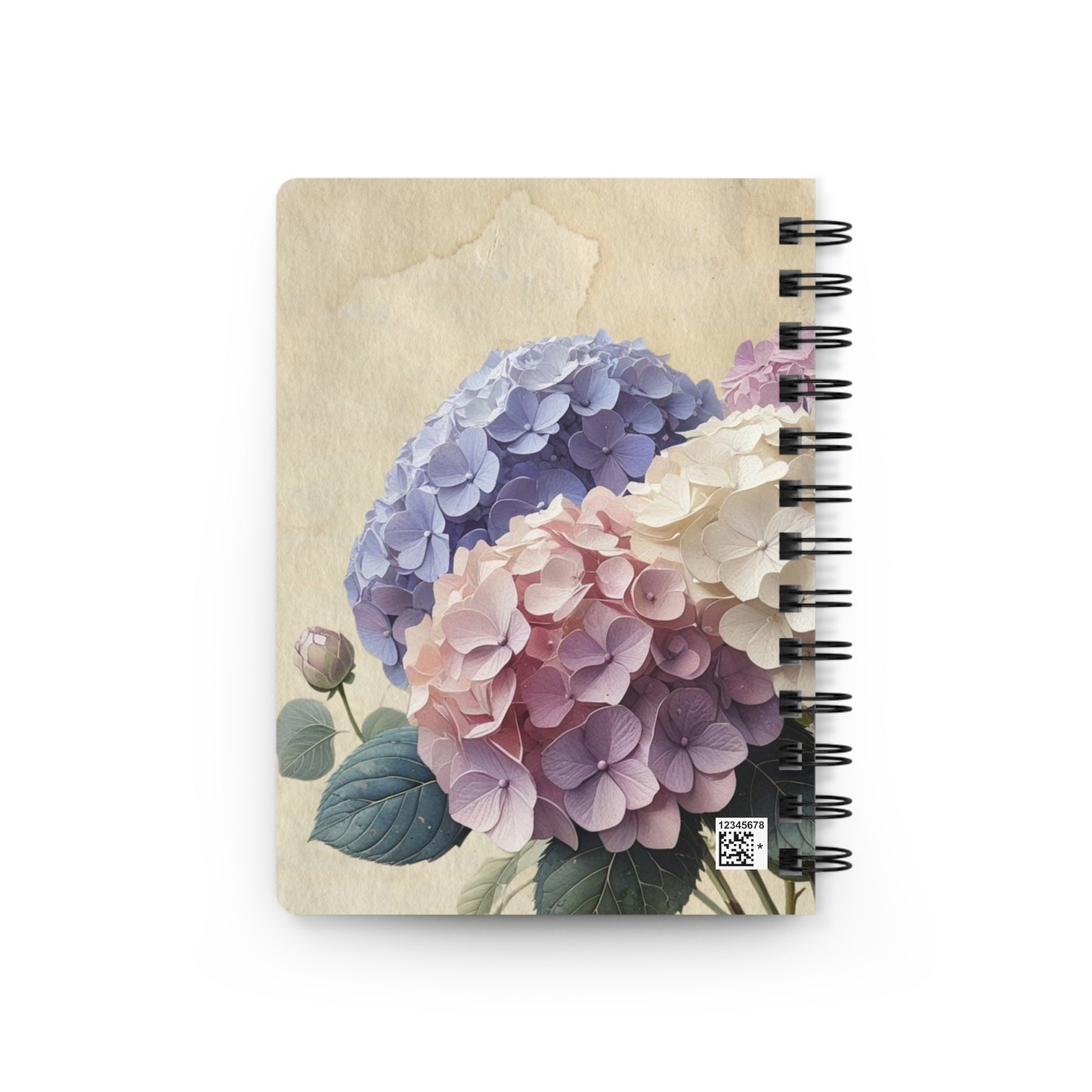 Vintage hydrangea flower Spiral Bound Journal