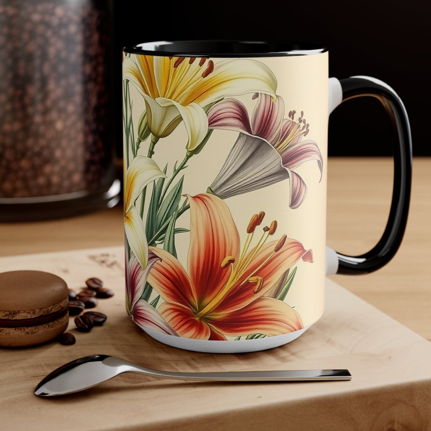 Accent Mugs - Vintage Coffee Cup, Floral Tea Mug, Drinkware, Unique Gift for Nature Lover