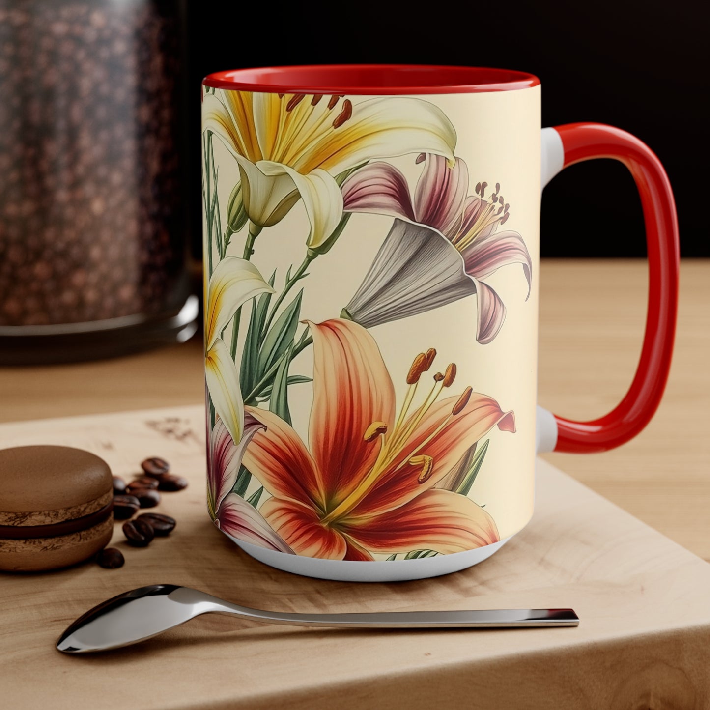 Accent Mugs - Vintage Coffee Cup, Floral Tea Mug, Drinkware, Unique Gift for Nature Lover