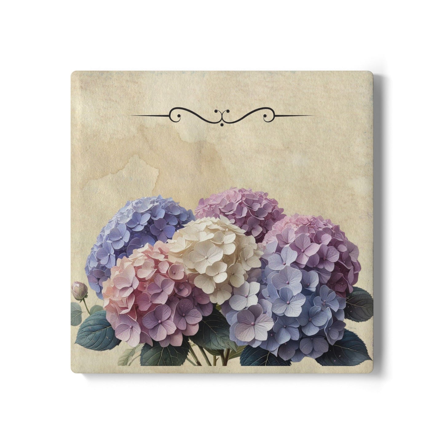Vintage hydrangea flower Ceramic Coaster
