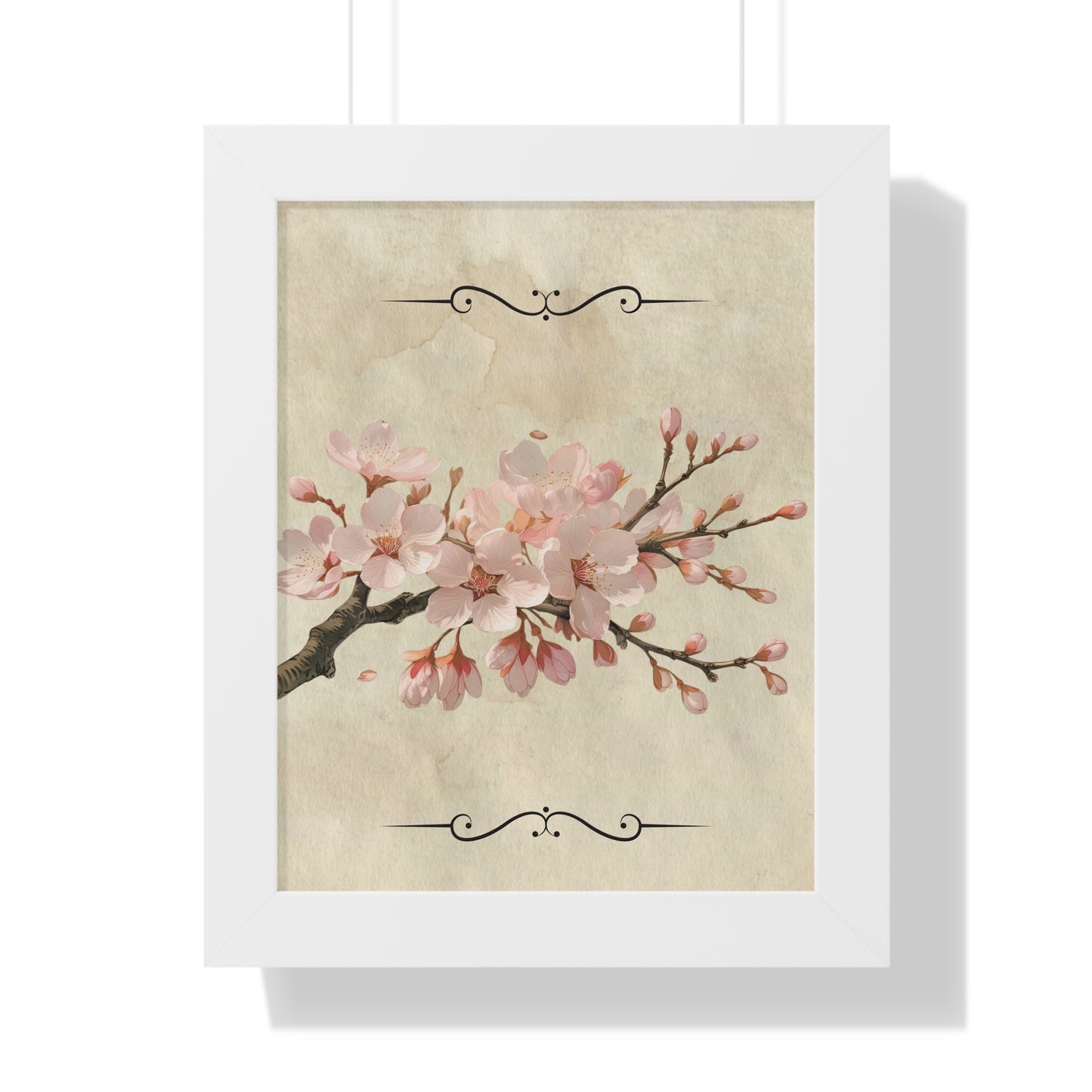 Vintage cherry blossom Framed Vertical Poster