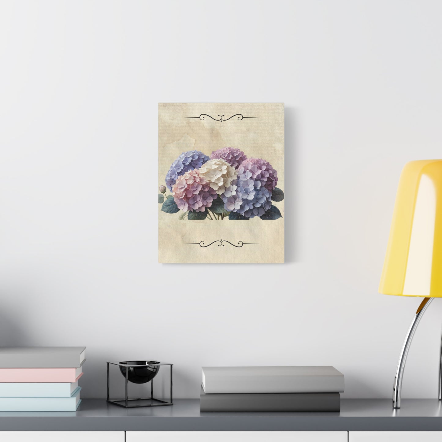 Vintage hydrangeas Matte Canvas, Stretched, 1.25"