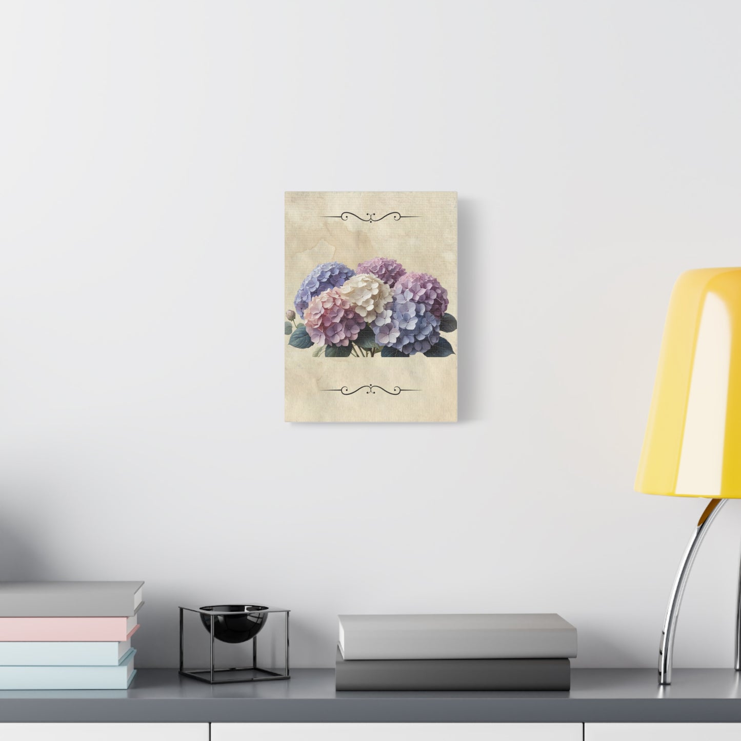 Vintage hydrangeas Matte Canvas, Stretched, 1.25"