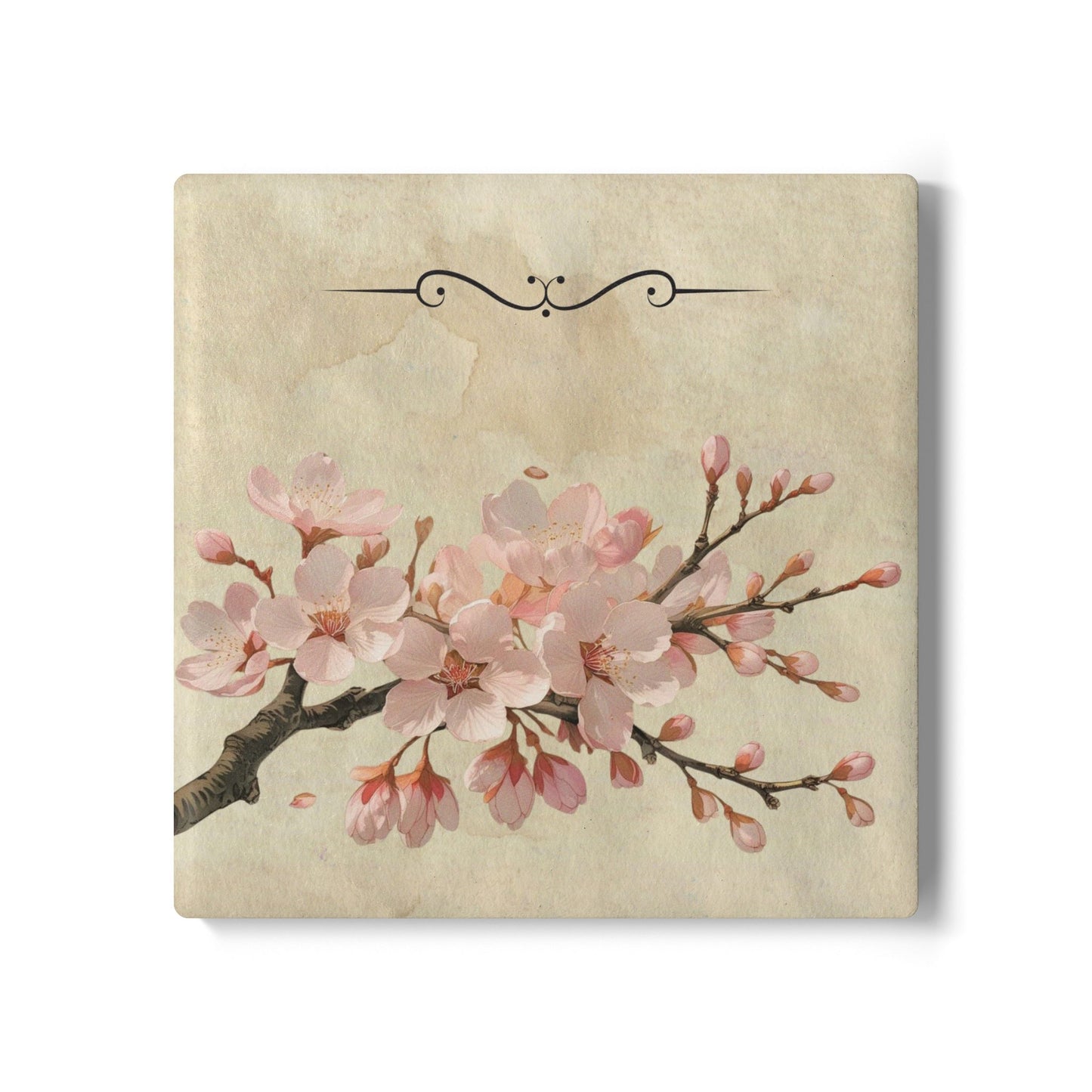 Vintage cherry blossom Ceramic Coaster