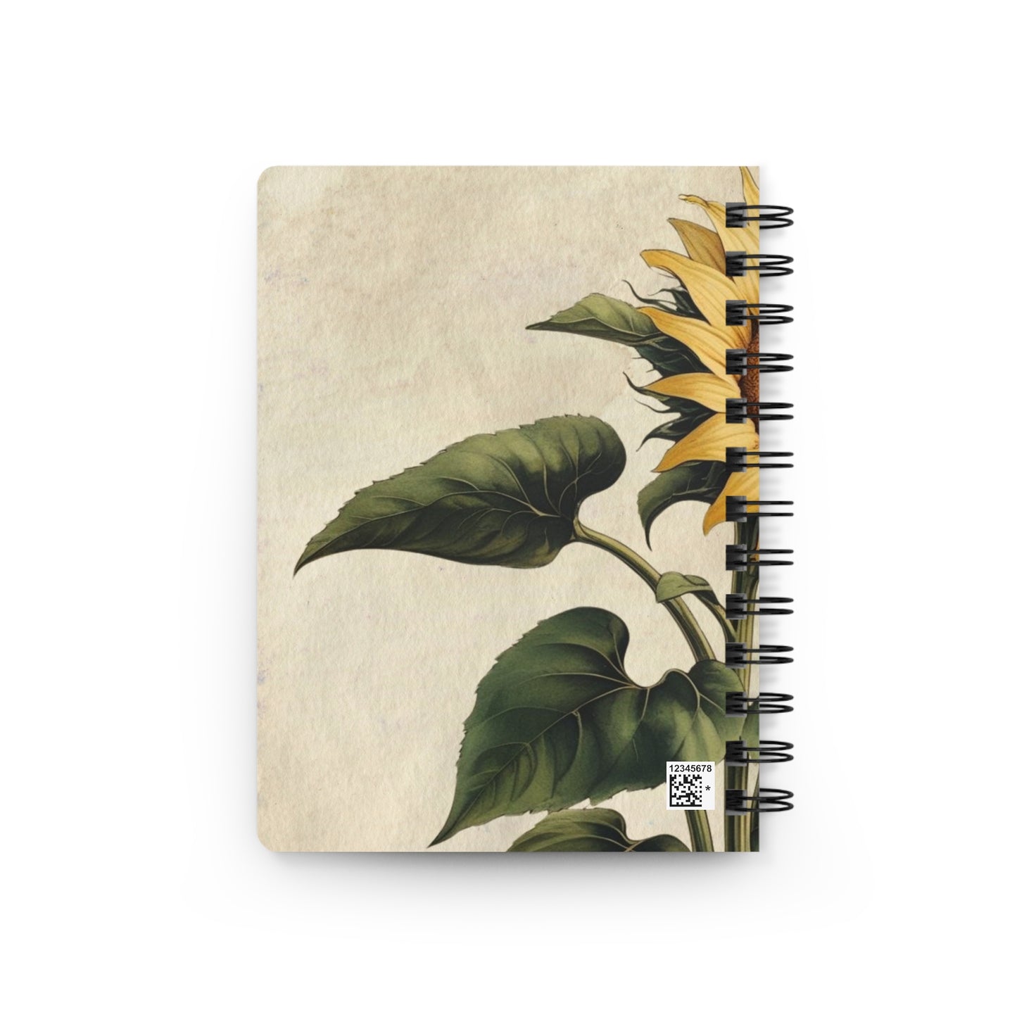 Vintage sunflower flower Spiral Bound Journal