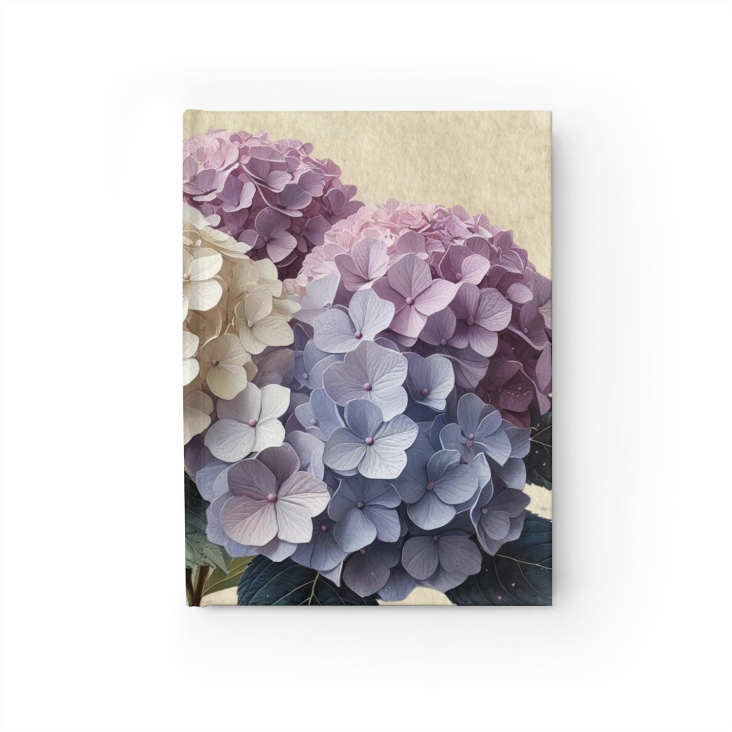 Vintage hydrangea flower Journal - Ruled Line