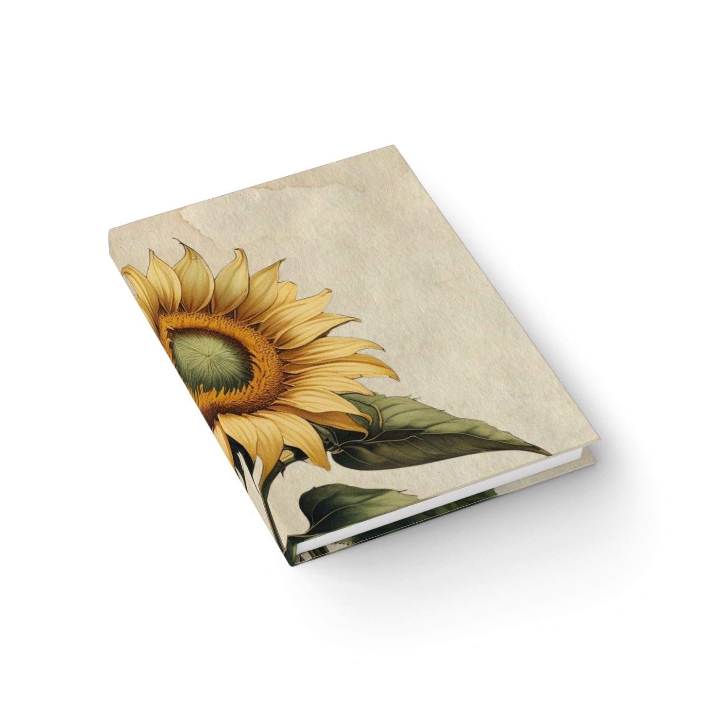 Vintage sunflower flower Journal - Ruled Line