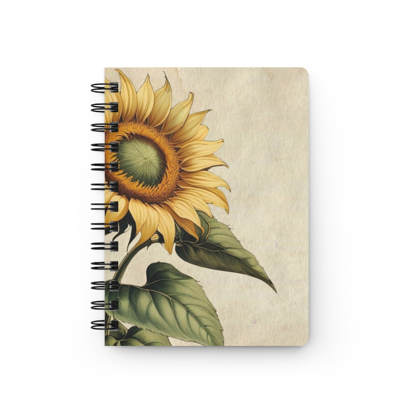 Vintage sunflower flower Spiral Bound Journal