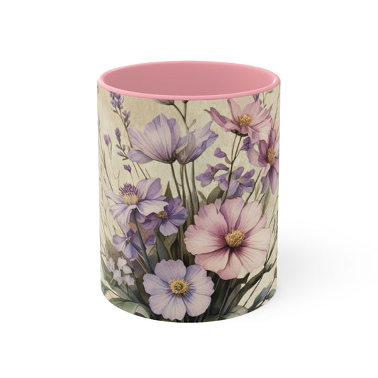 Accent Mugs - Vintage Assortment of Flowers, Botanical Coffee Mug, Floral Tea Cup, Retro Kitchen Decor, Gift for Gardener, Spring Blossom