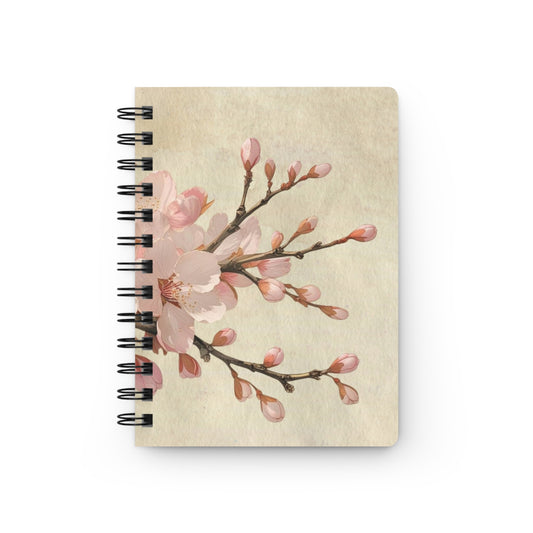 Vintage cherry blossom flower Spiral Bound Journal