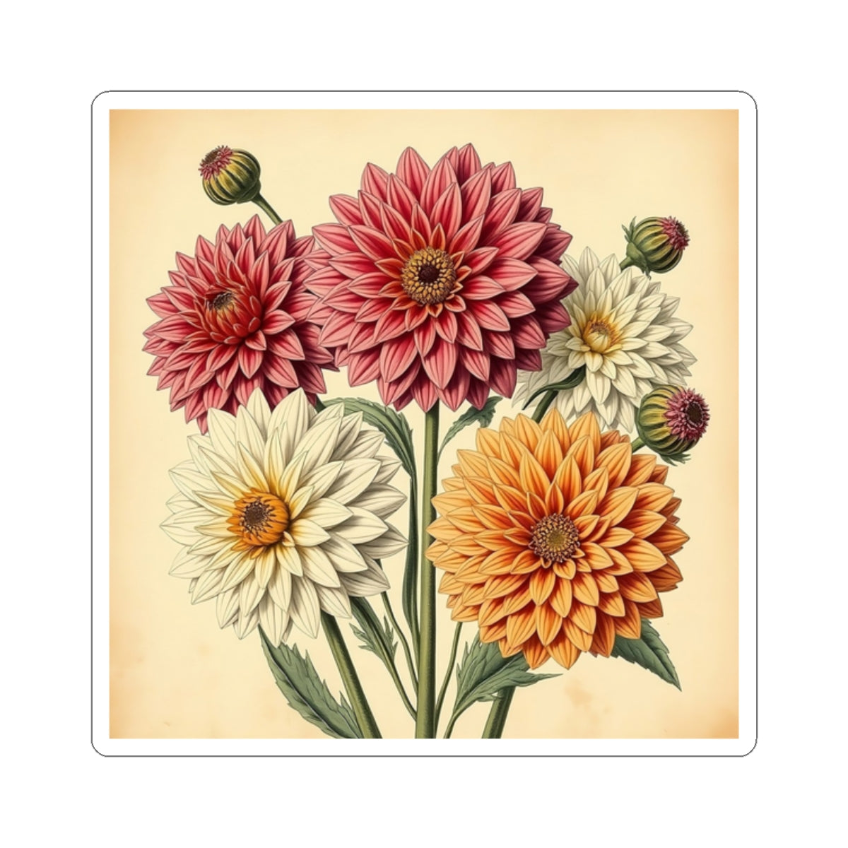 Vintage Flower Stickers
