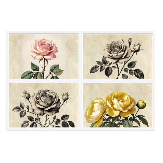 Vintage flowers #3 Sticker Sheets