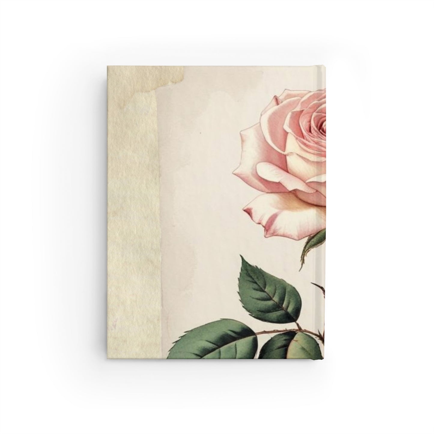 Vintage pink rose flower Journal - Ruled Line