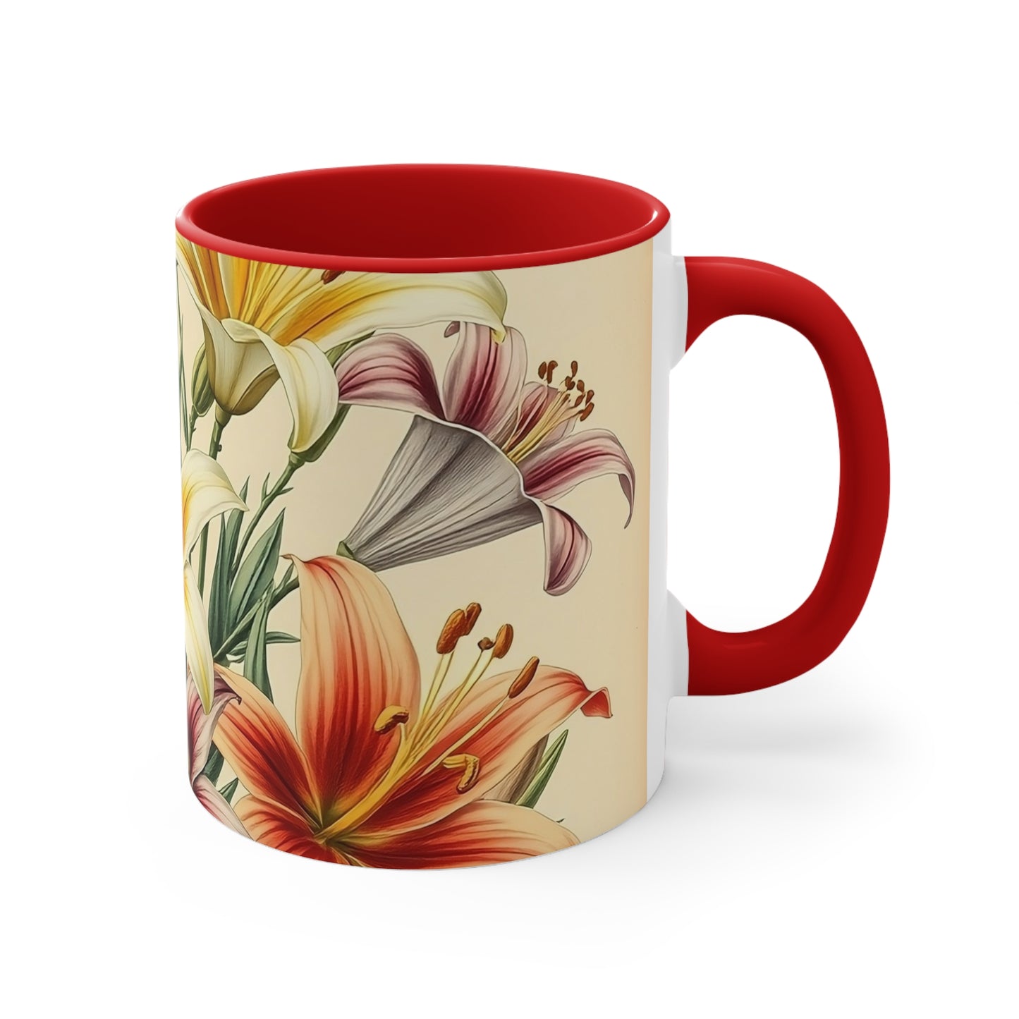 Accent Mugs - Vintage Coffee Cup, Floral Tea Mug, Drinkware, Unique Gift for Nature Lover