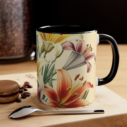 Accent Mugs - Vintage Coffee Cup, Floral Tea Mug, Drinkware, Unique Gift for Nature Lover