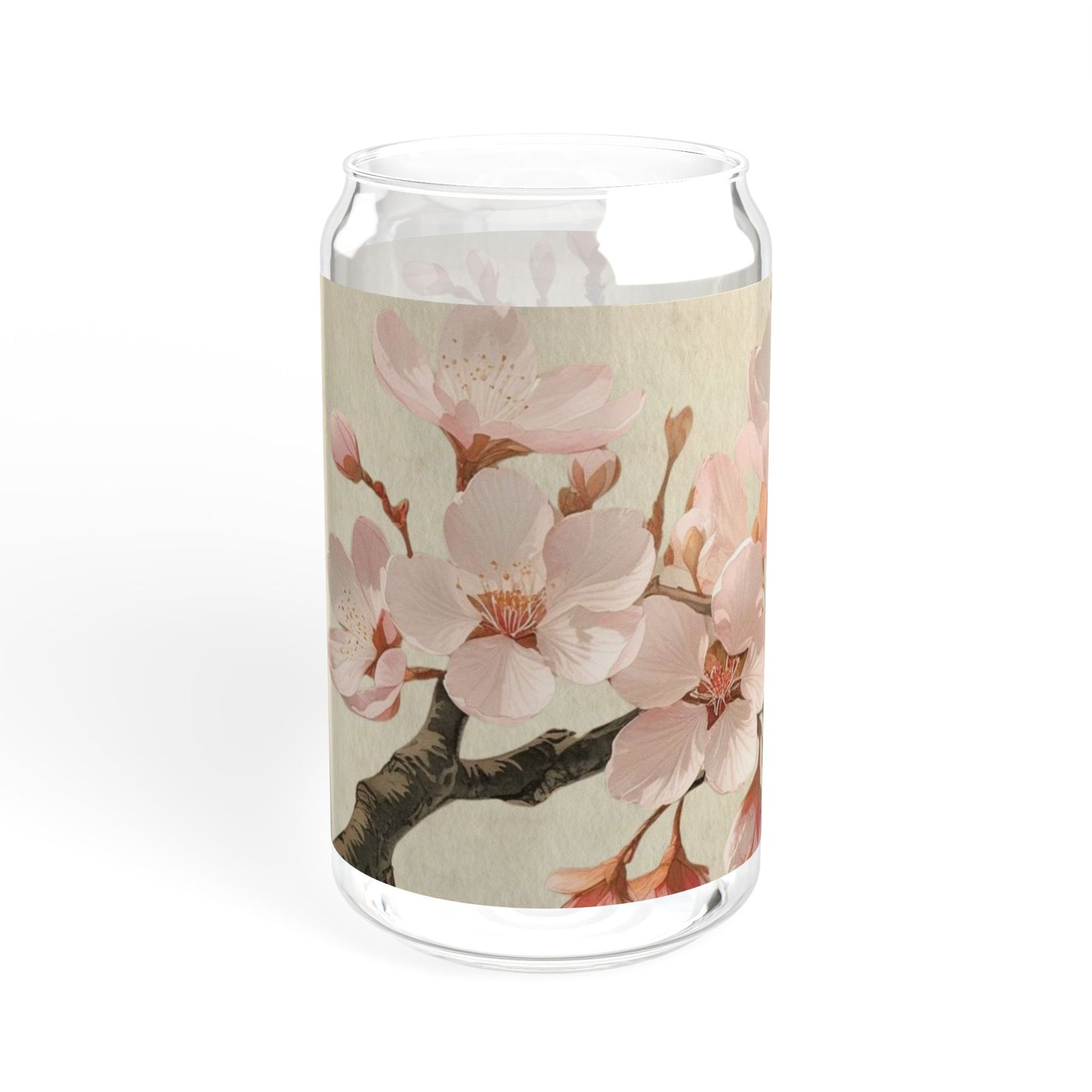 Vintage cherry blossom flower Sipper Glass, 16oz
