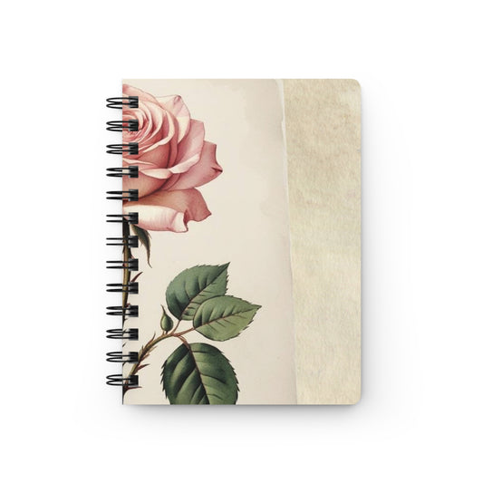 Vintage Pink rose flower Spiral Bound Journal