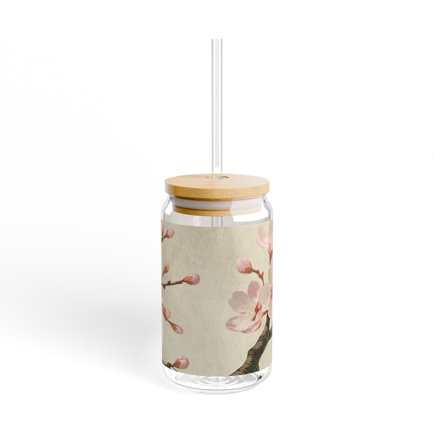 Vintage cherry blossom flower Sipper Glass, 16oz