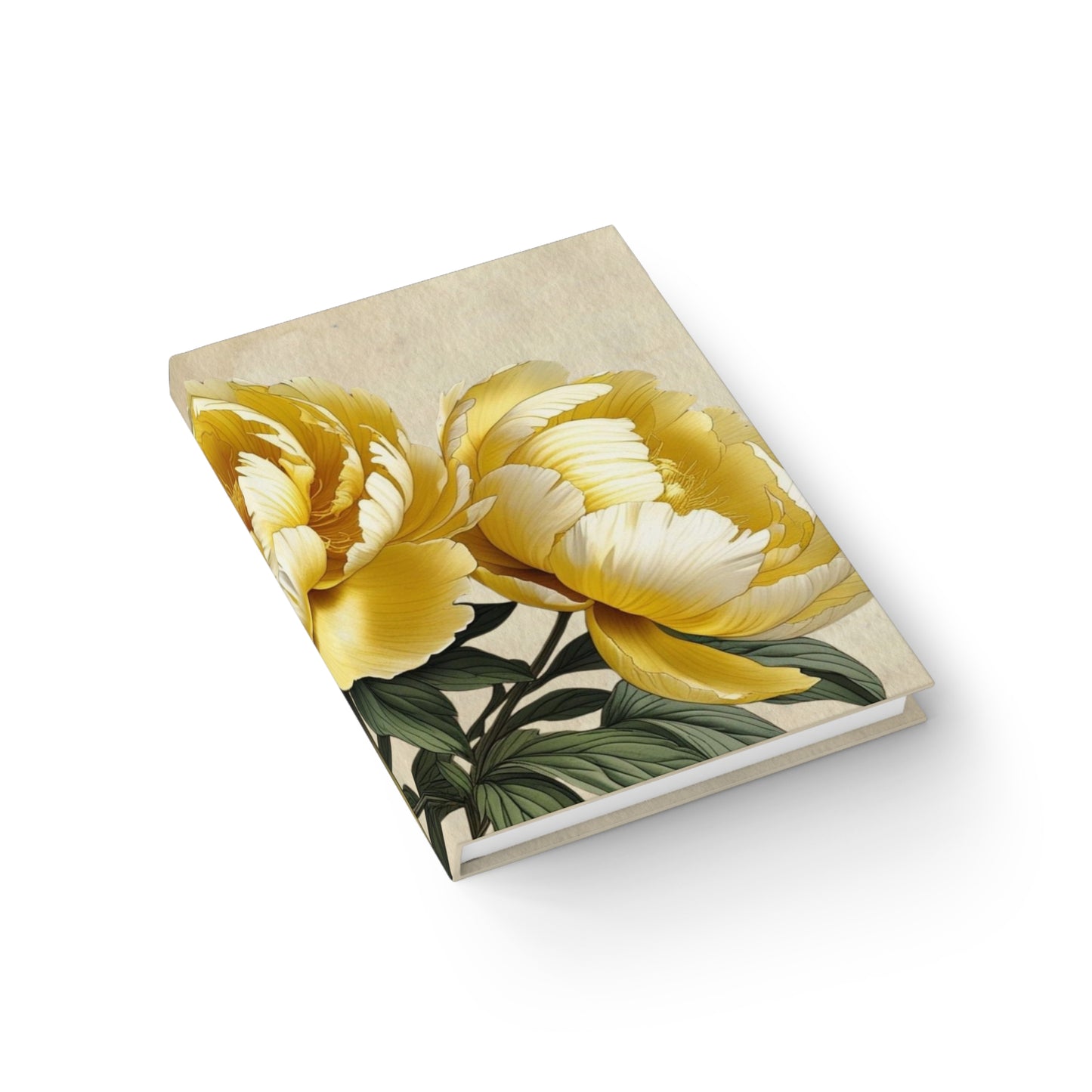 Vintage peony flower Journal - Ruled Line