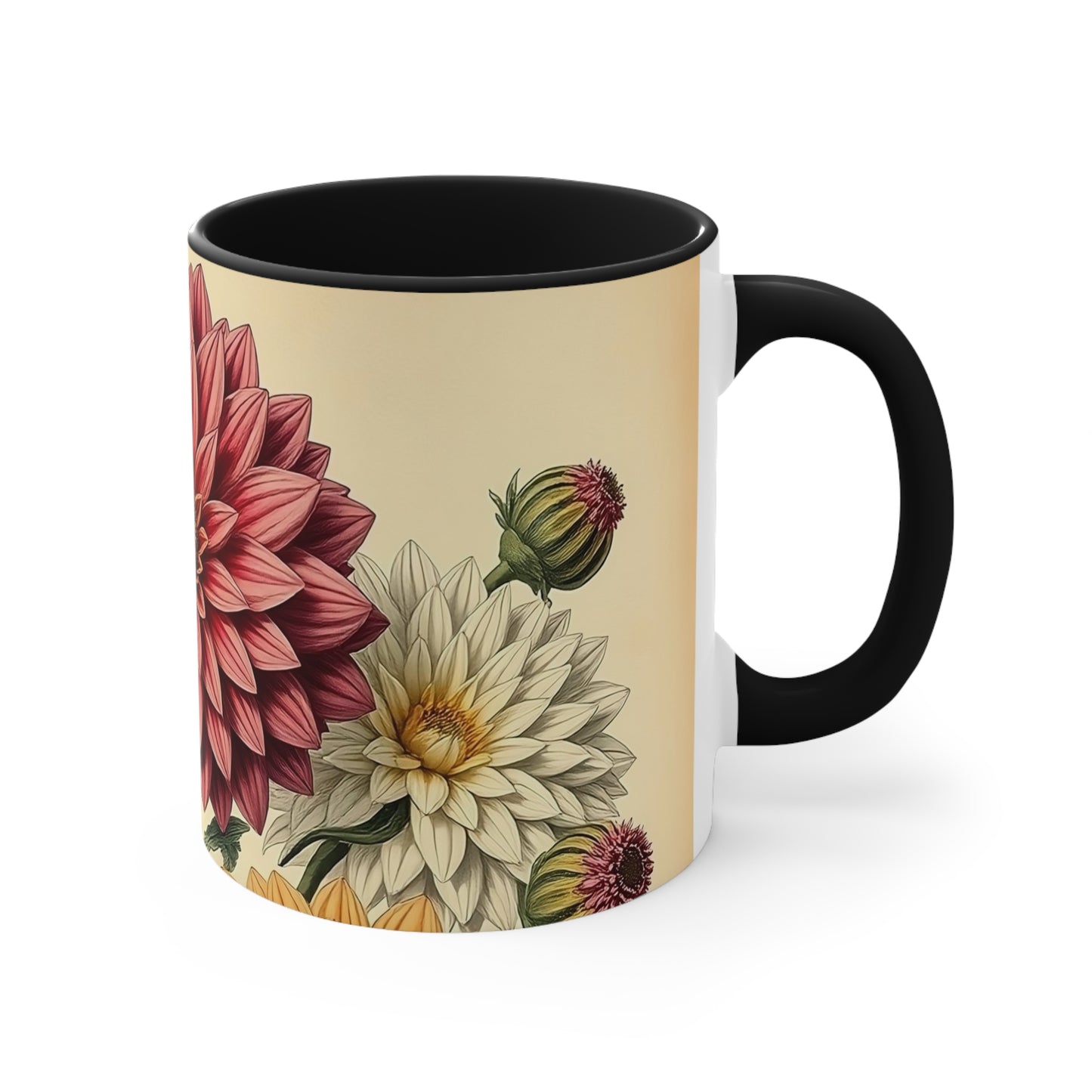 Accent Mugs - Vintage Coffee Cup, Floral Tea Mug, Drinkware, Unique Gift for Nature Lover