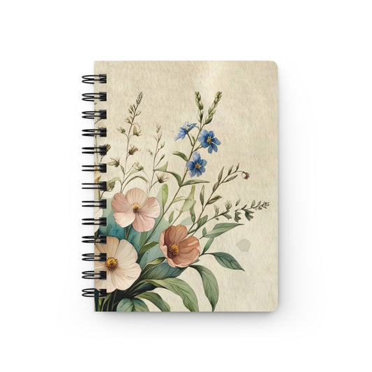 Vintage assorted flowers 2 Spiral Bound Journal