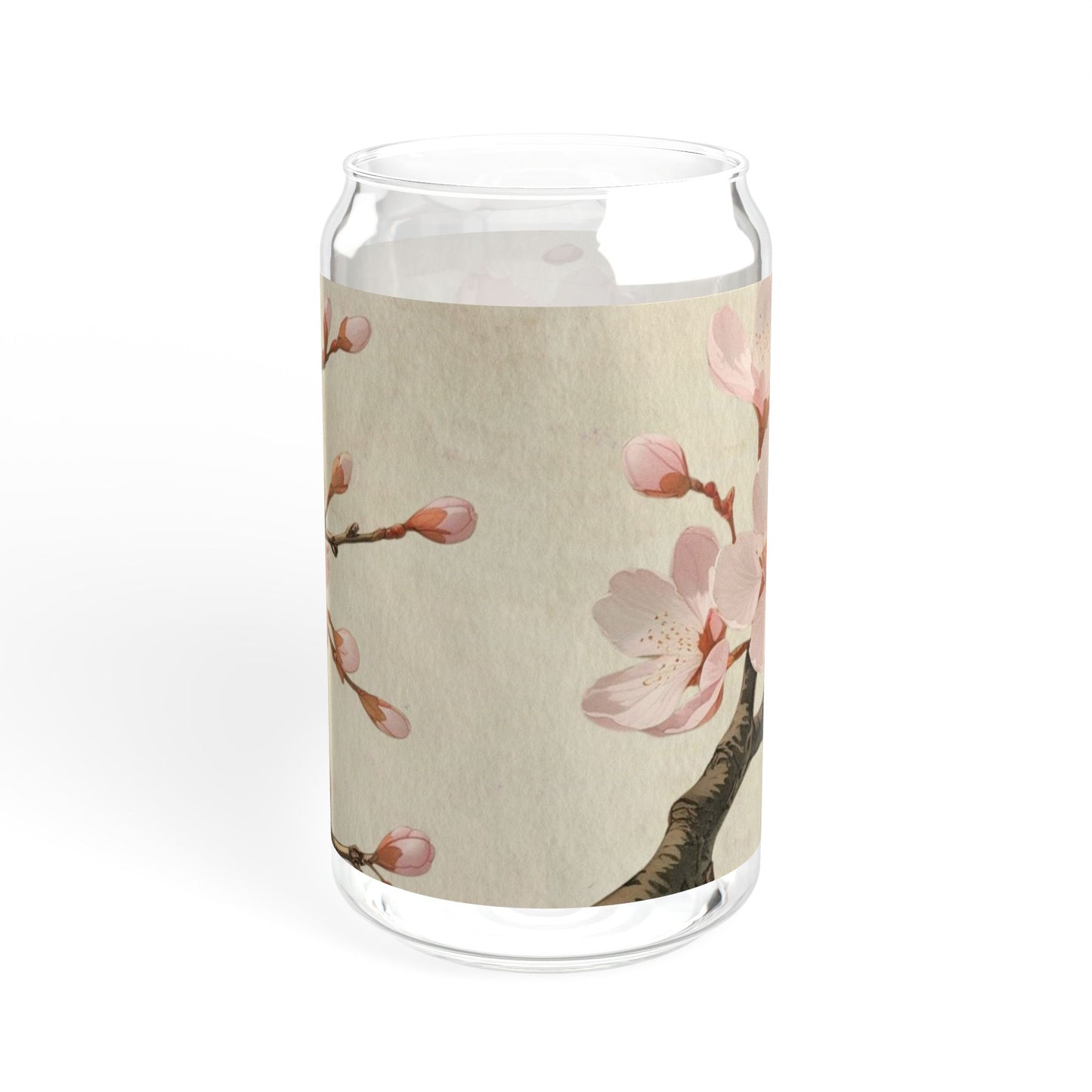 Vintage cherry blossom flower Sipper Glass, 16oz