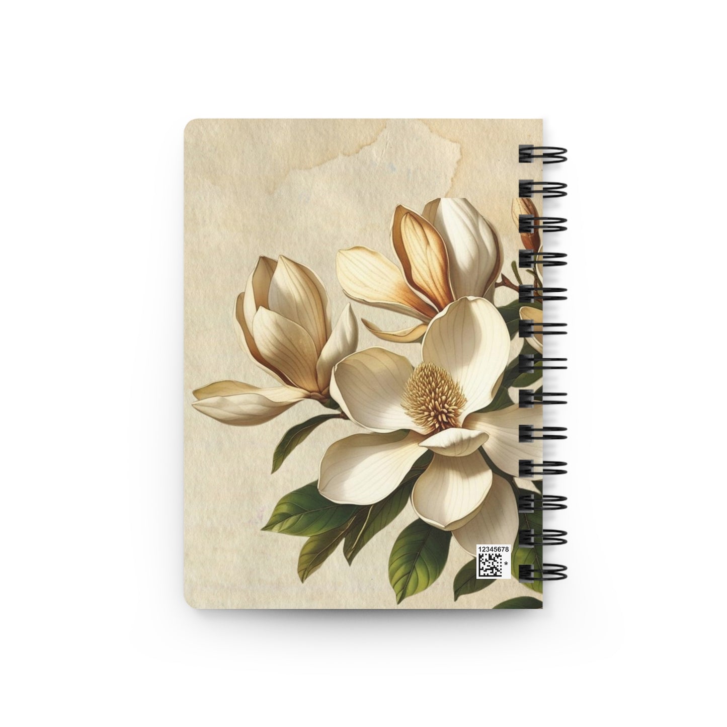 Vintage magnolia flower Spiral Bound Journal
