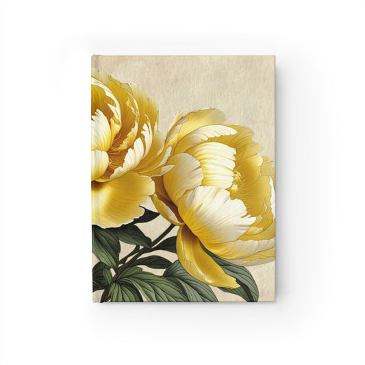 Vintage peony flower Journal - Ruled Line