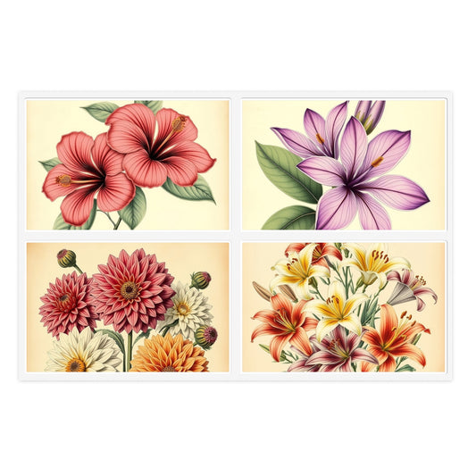 Vintage Flower Sticker Sheets
