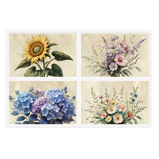 Vintage flowers #2 Sticker Sheets