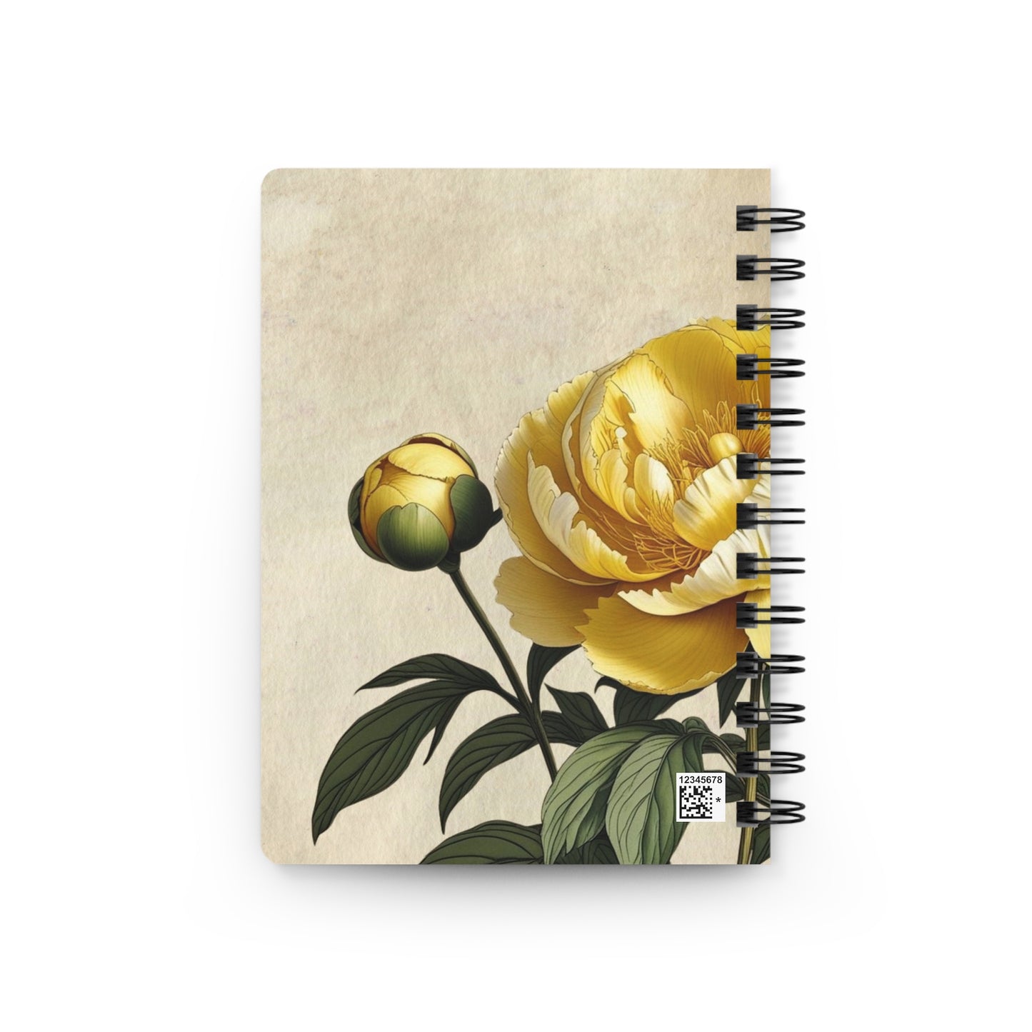 Vintage peony flower Spiral Bound Journal