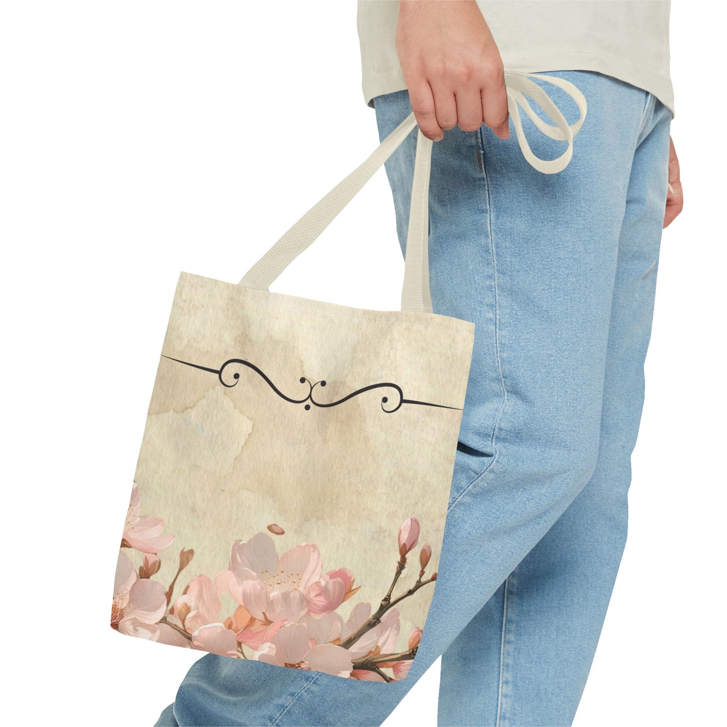 Cherry Blossom Tote Bag, Floral Tote, Japanese Style Tote, Eco-Friendly Bag, Reusable Shopping Bag, Gift for Nature Lover