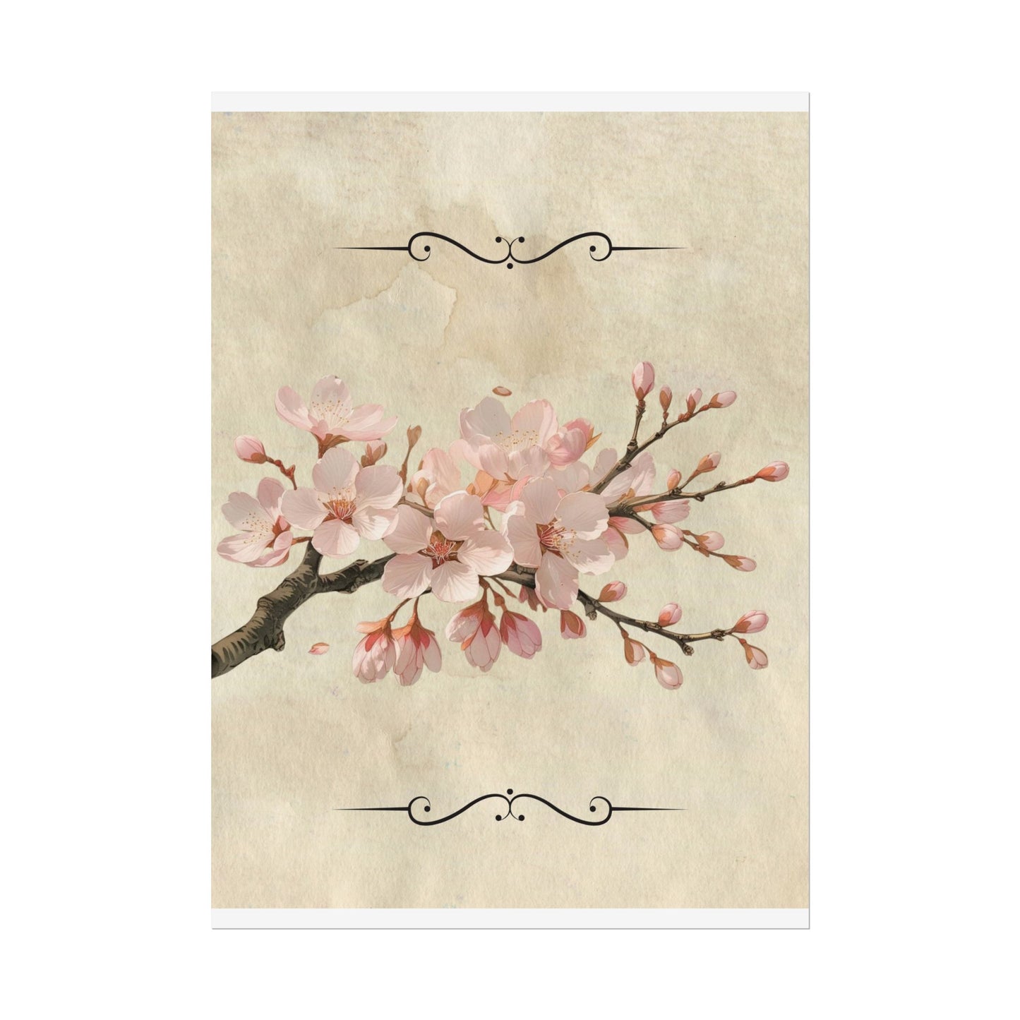 Vintage Cherry blossom on Rolled Posters