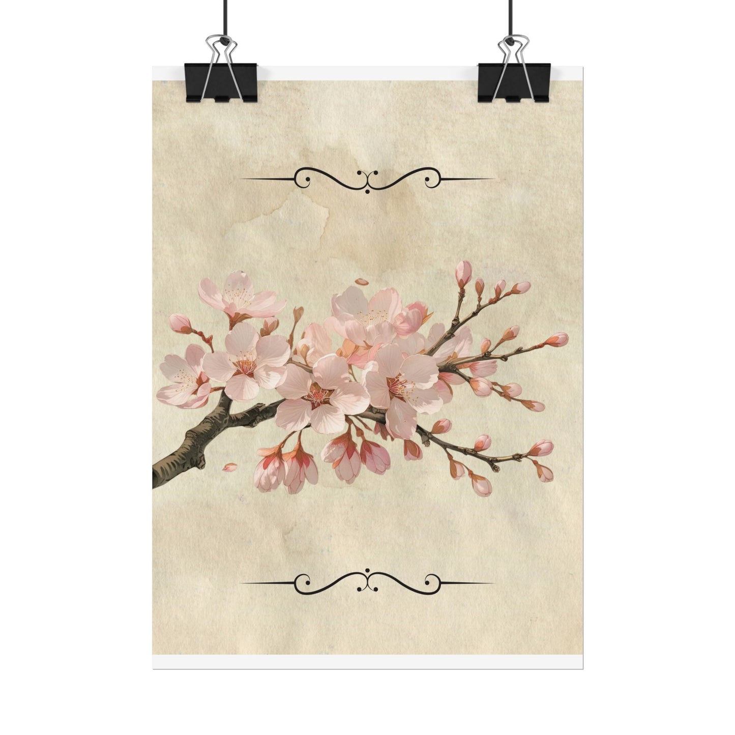 Vintage Cherry blossom on Rolled Posters