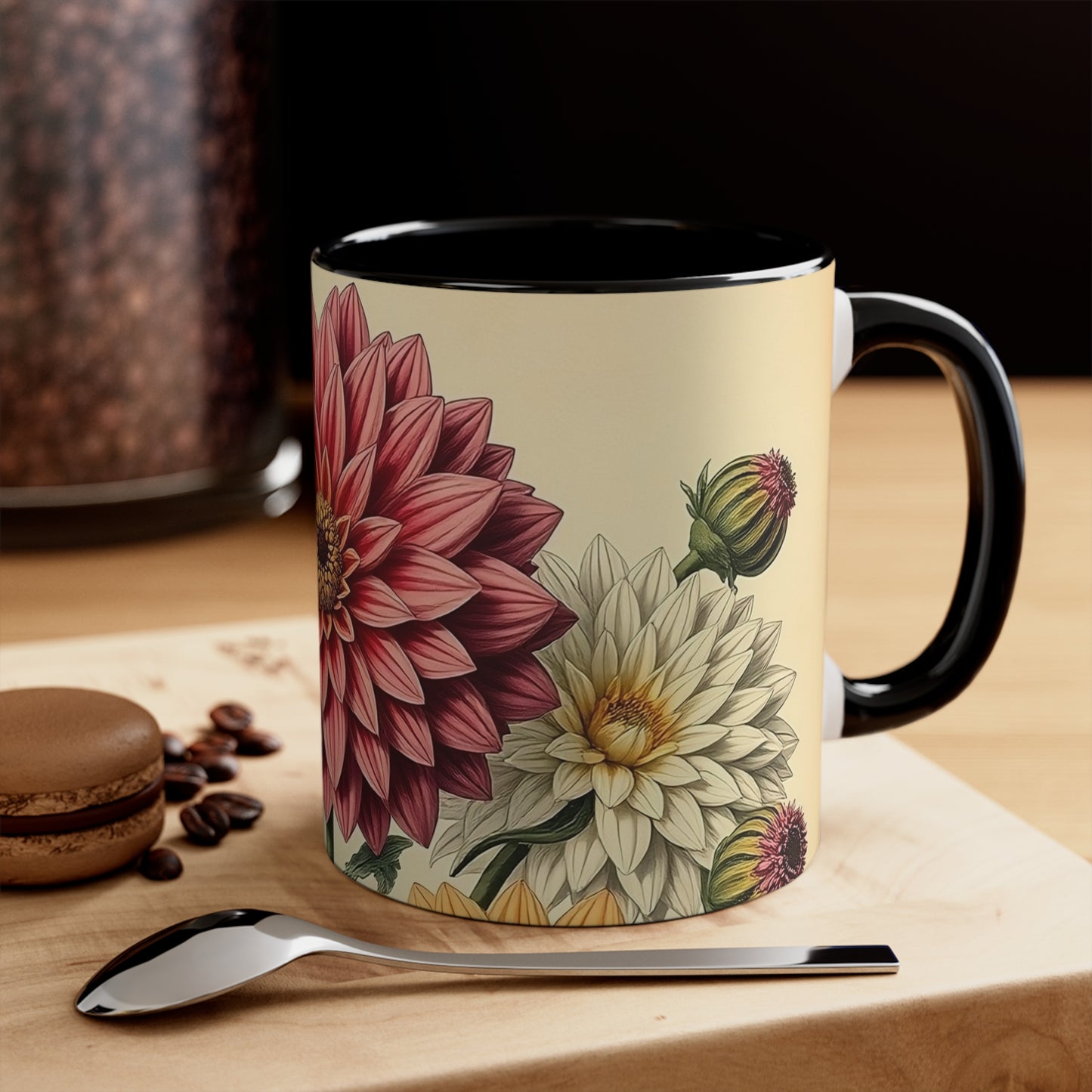 Accent Mugs - Vintage Coffee Cup, Floral Tea Mug, Drinkware, Unique Gift for Nature Lover