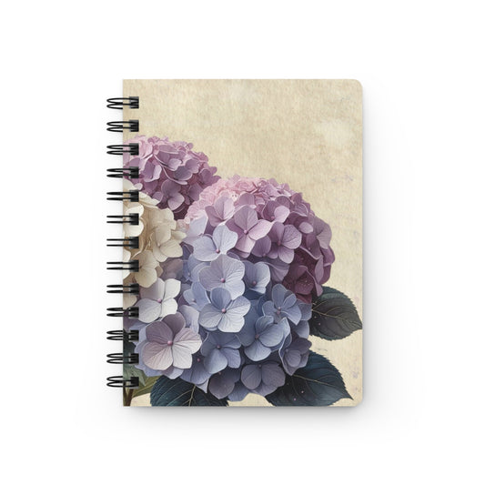 Vintage hydrangea flower Spiral Bound Journal